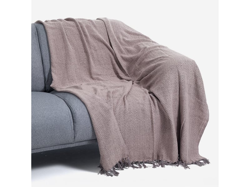  Plaid déco en coton hip - rose  - Conforama C