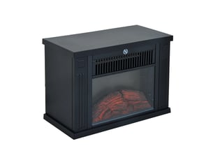 Cheminée électrique à poser avec effet flamme, 6001200 w, 10 à 15 m², noire