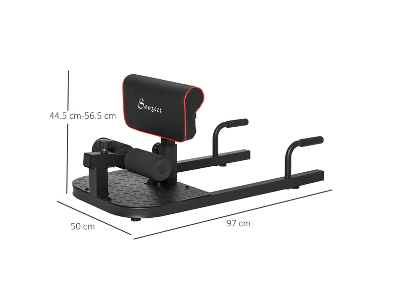  Appareil de sissy squat 3 en 1 97x50 cm – noir – réglable, charge maximale 120 kg, cadre en acier  - Conforama B