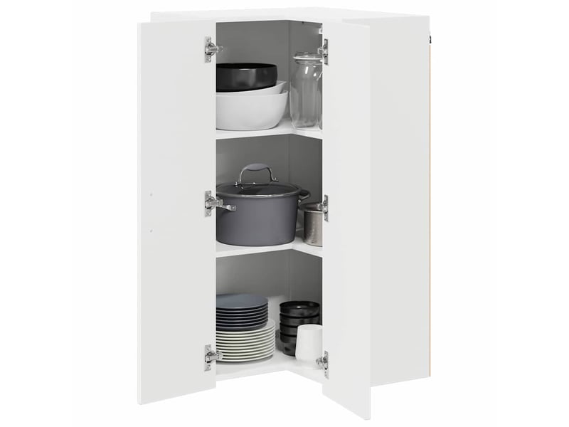  Meuble mural de cuisine, armoire d'angle cuisine lucca blanc 57x57x100cm  - Conforama C