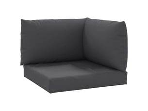Lot de 3 coussins de palette, coussins de canapé anthracite tissu oxford cf59652