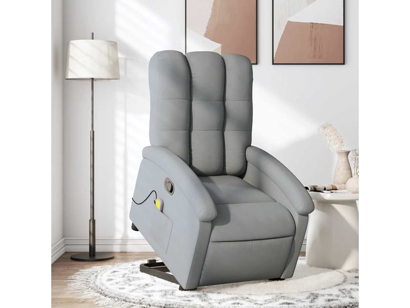 Fauteuil de massage inclinable, fauteuil relax gris clair tissu shl99632 - Conforama B