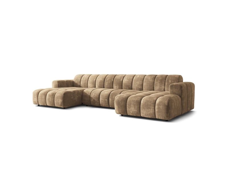 Canapé d'angle aenis, tissu chenille beige - Conforama A