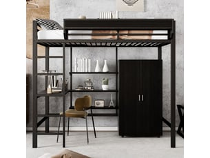 Lit mezzanine 90x200 cm SOGEU coloris noir
