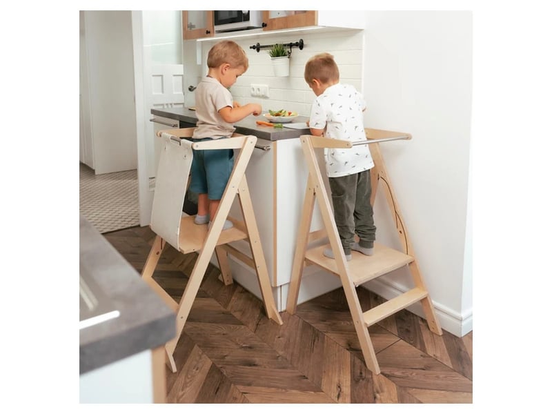  Tour d'apprentissage pliable « step'n'fold », gris, avec support supplémentaire FoGRX - Conforama B