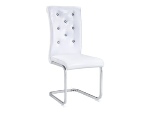 Chaises de salle à manger,57x41x101,5 cm,lot de 2,pvc et métal chromé,blanc