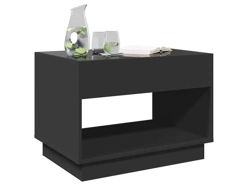  Table basse - table de salon - table à thé avec led infini noir 70x50x50 cm  - Conforama D