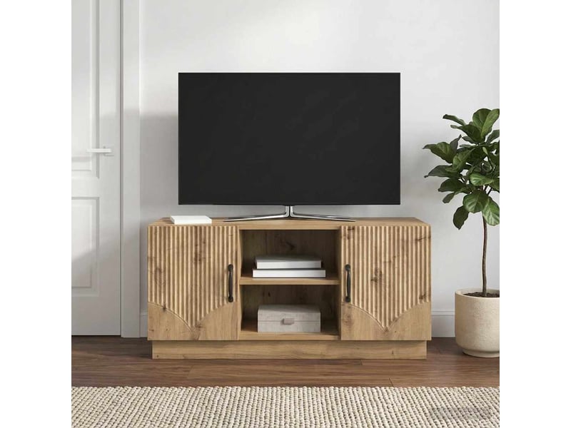  Meuble tv - banc tv - meuble de rangement 102 x 34,5 x 47 cm chêne artisanal bois d'ingénierie  - Conforama B