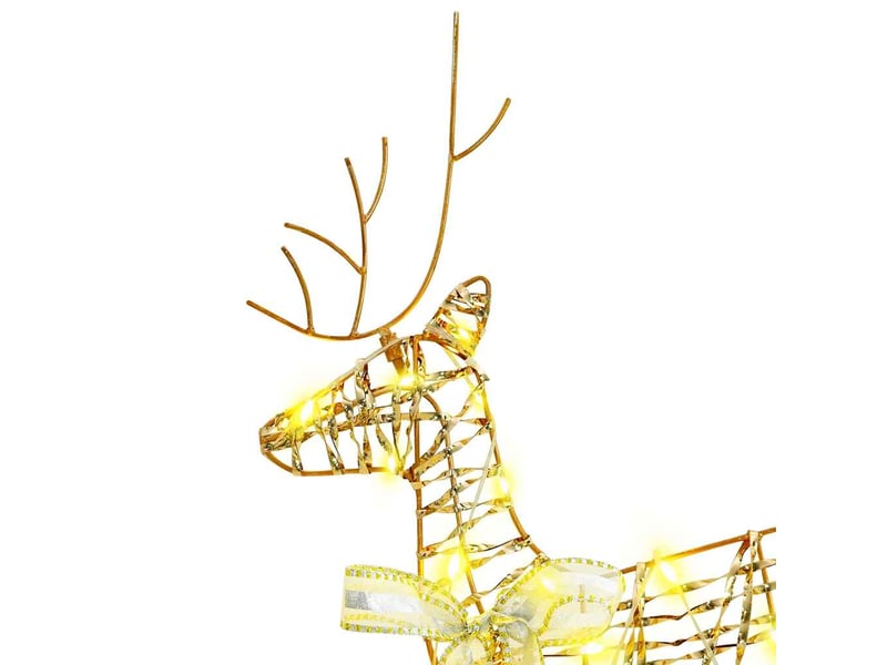  Lot de 2 rennes led, éclairage de noël, décoration de noël 40 led blanc chaud 44 x 18 x 65,5 cm pet cf62075  - Conforama E