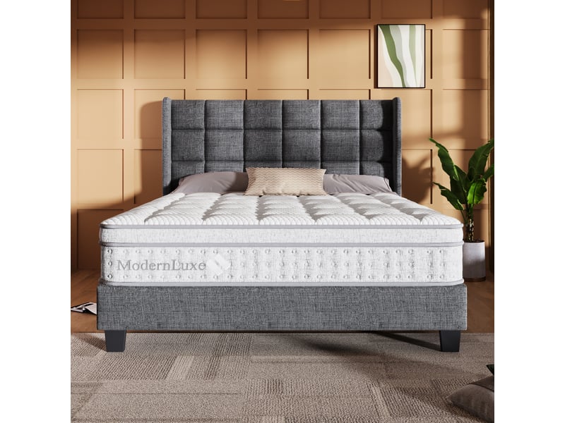  Matelas 140x200 cm - épaisseur 25 cm, soutien h3, 7 zones, 4 poignées latérales, ressorts ensachés et mousse à froid, certifié oeko-tex, blanc Luxe haut de gamme - Conforama E