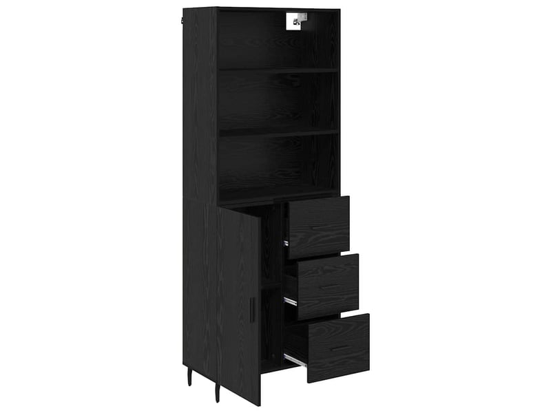 Buffet - haut armoire 2 pc chêne noir 69,5 x 34 x 180 cm - Conforama E