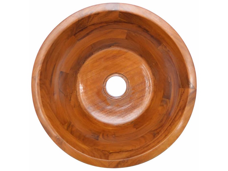  Lavabo de bain, vasque à poser bois de teck massif φ40x20 cm cf65637  - Conforama D