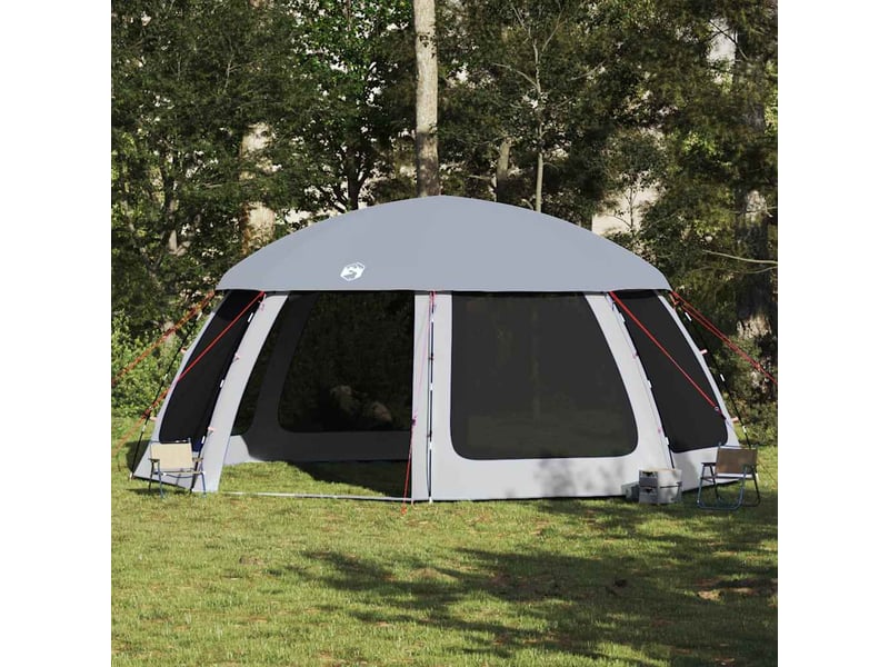  Tente piscine toit amovible parois maille gris 612x612 cm  - Conforama B