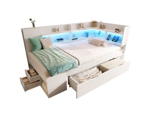 Lit banquette 90x200 cm VIVRYN coloris blanc