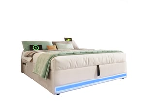 Lit mezzanine 140x200 cm <strong></strong>  <strong></strong> coloris beige