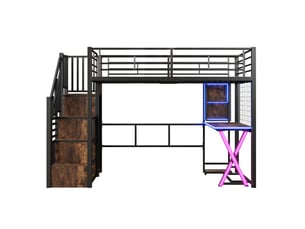 Lit mezzanine 90x200 cm <strong></strong> <strong></strong> coloris noir
