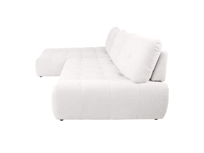Dalia - canapé d'angle avec dossier amovible en tissu blanc écru - angle gauche DALIA-M3-ECRU - Conforama E