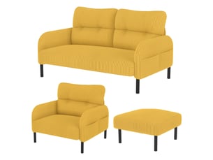 Canapé droit fixe OKWISH  2 + 1 places Tissu jaune