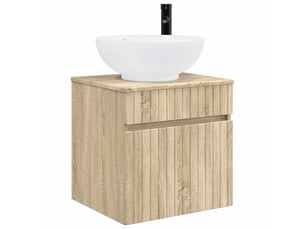 Meuble de lavabo mural, rangement salle de bain chêne sonoma 49x44.5x66.5 cm