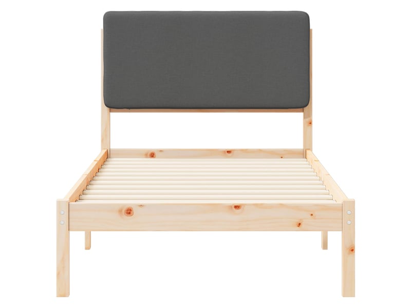  Lit simple- lit adulte -  cadre de lit avec tête de lit rembourrée gris foncé 80 x 200 cm  - Conforama D