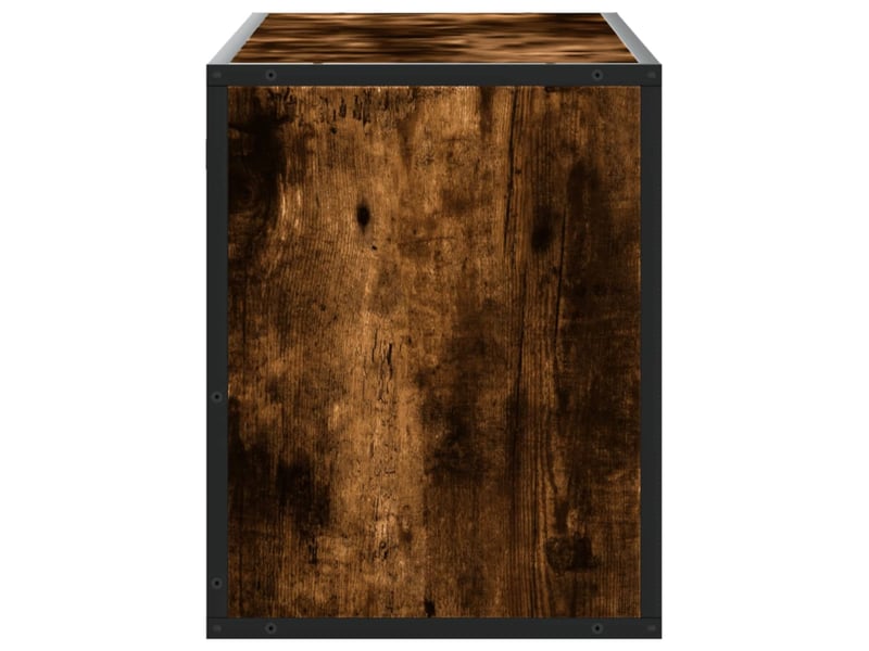  Meuble tv - banc tv - meuble de rangement chêne fumé 100x31x39,5 cm bois d'ingénierie et métal  - Conforama E