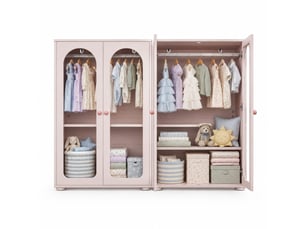 Armoire 4 porte(s) battante 0 tiroir(s) ULQENI coloris rose largeur 160 cm