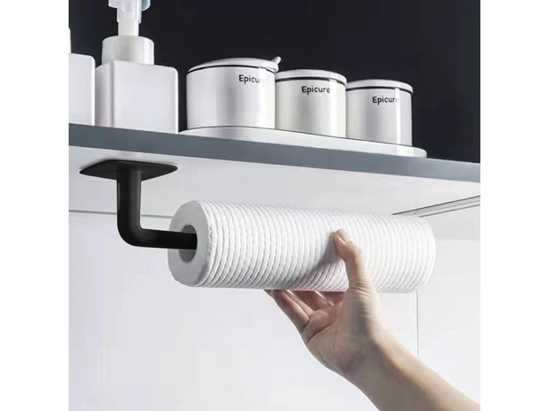  Crochet de rangement de chapeau sans poinçon, en plastique suspendu pour clés, auto-adhésif pour articles divers 10 pièce, noir  - Conforama D