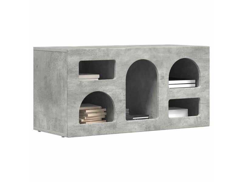  Meuble tv - banc tv - meuble de rangement elst 80 x 35 x 40 cm gris béton bois d'ingénierie  - Conforama C