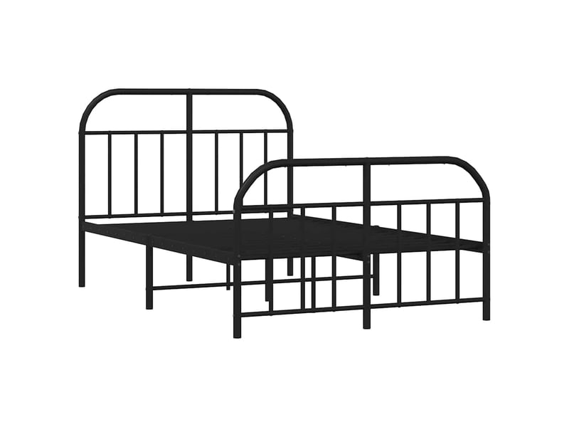  Lit double- lit adulte -  cadre de lit métal sans matelas avec pied de lit noir 120x190cm  - Conforama B