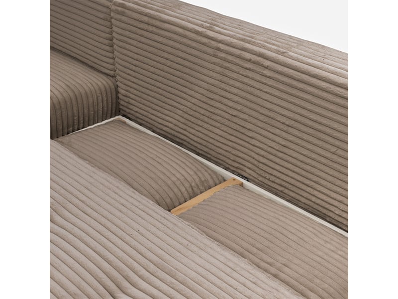 Canapé taormina - velours côt. Taupe - angle g - convert. - 4 pl 3CA59.AM.4AC.G.05 - Conforama C