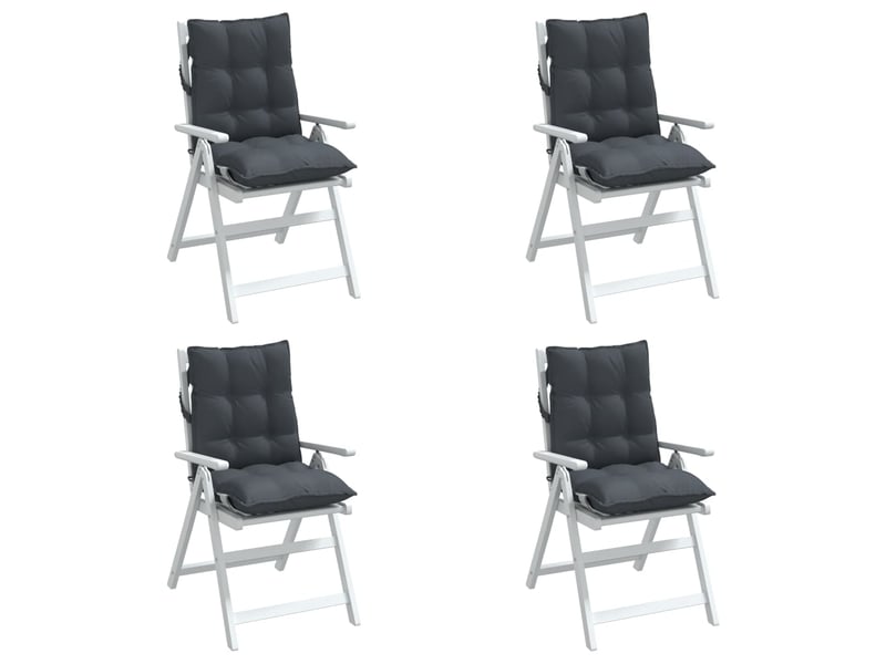 Lot de 4 coussins d'extérieur, coussins de chaise anthracite 100 x 50 x 7 cm cf56406 - Conforama D