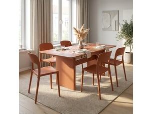 Lot de 2 chaises de salle à manger empilables numana - rouge
