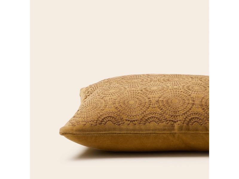  Housse de coussin en velours brodé de fil coton  solaya 26426 - Conforama C