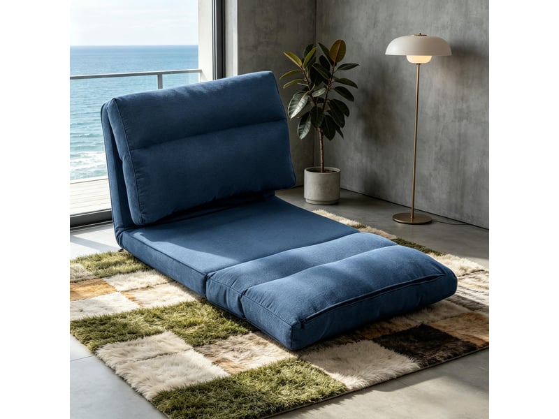  Canapé convertible, canapé-lit, en tissu, bleu foncé, 70x72x56cm, mobilier pour espace de vie, pour salon et séjour  - Conforama W