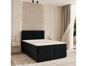 Lit avec rangement 160x200 cm <strong>MASSENO</strong> <strong></strong> coloris noir