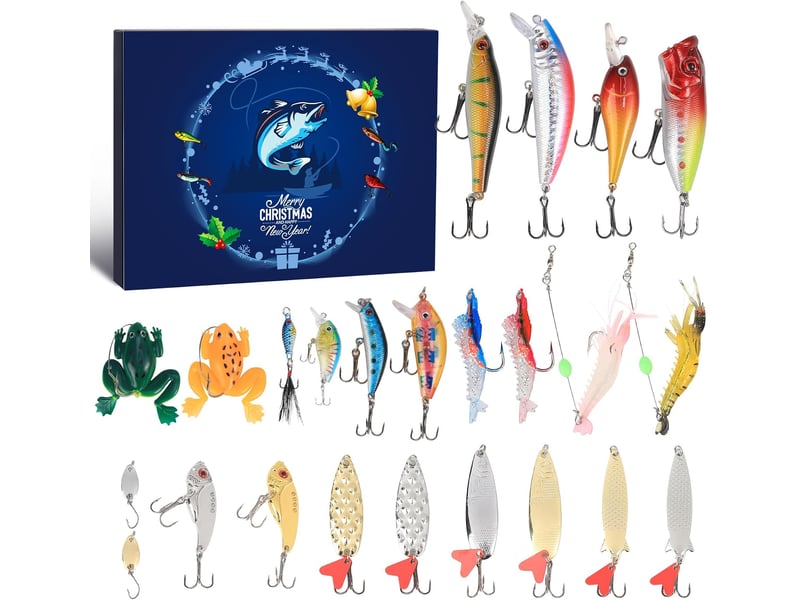  Calendrier de l’avent pêche 2026, 24 jours de leurres, kit cadeau de noël pour homme, adolescent, adulte et pêcheur  - Conforama A