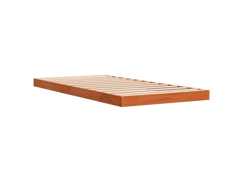  Lit simple- lit adulte -  cadre de lit sans matelas  marron 100x200cm bois pin massif  - Conforama C