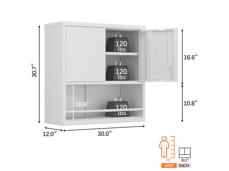  Armoire métallique haute 2 portes avec étagères réglables, rangement cuisine, bureau  - Conforama C