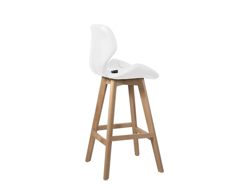  Lot de 2 chaises de bar scandinaves fata 67 cm en simili cuir blanc avec pieds en bois 148-FATA - Conforama D