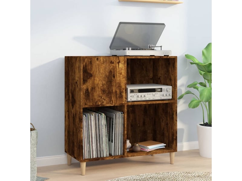  Armoire à disques, armoire de rangement chêne fumé 84,5x38x89 cm bois d'ingénierie shl3242  - Conforama B