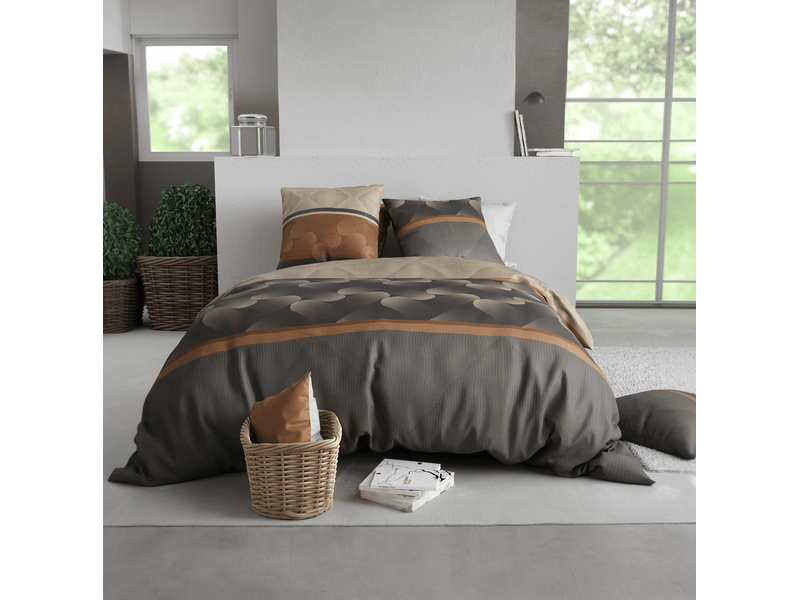 Parure de lit 220x240 cm coton 57 fils quartz PD23637 - Conforama D