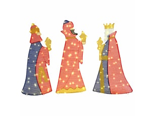 Lighting de noël des 3 rois 3 pcs led blanc chaud 105 cm