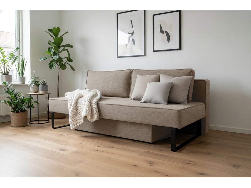 Canapé nomi 3 places tissu faro 02 beige clair marron - Conforama B