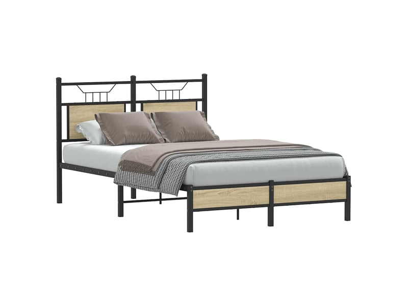  Lit double- lit adulte -  cadre de lit sans matelas chêne sonoma 120x190 cm  - Conforama B
