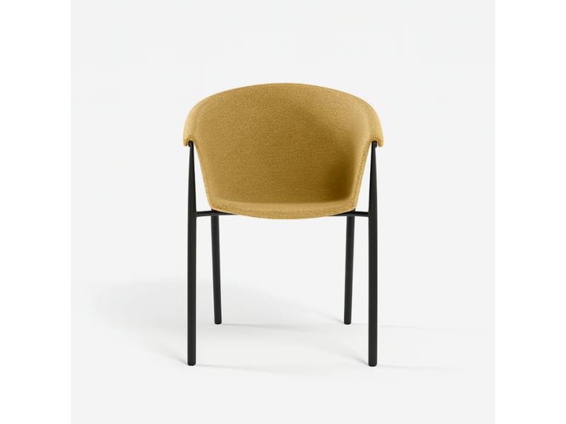  Lot de 2 chaises de salle à manger rembourrées en tissu electra - jaune  - Conforama E