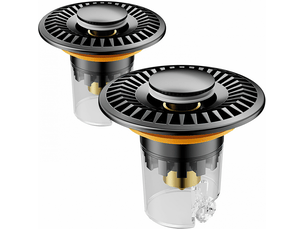 Bouchon de lavabo de salle de bain, 2 pièces, noir (pour trou de lavabo de diamètre 28-31 mm 33-40 mm)