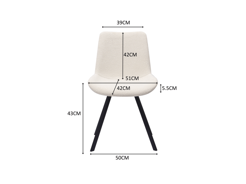  Lot de 2 chaises de salle à manger pivotantes 54x59x90 cm 360° métal blanc  - Conforama E