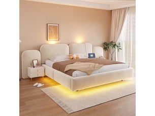 Lit coffre 180x200 cm DZMDIP   coloris beige