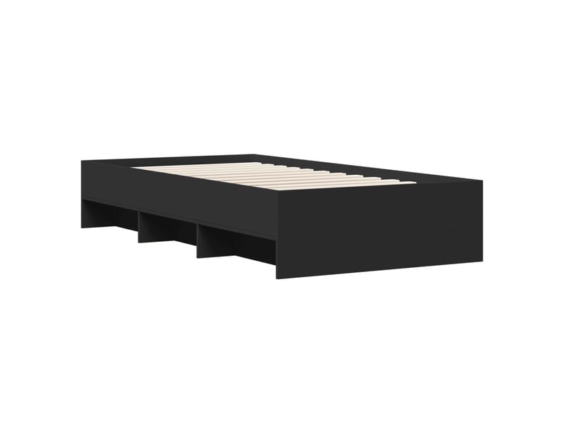  Lit simple- lit adulte -  cadre de lit sans matelas noir 90x190 cm bois ingénierie  - Conforama C