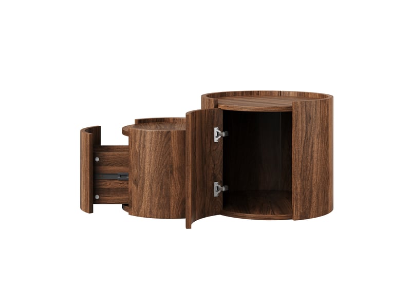  Table basse 77,5x47,5x40 cm en panneau de particules avec rangement et tiroir noyer chicfurn  - Conforama E